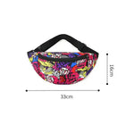 Riñonera Deportiva Impermeable con Estampado Floral - Bolsa de Cintura Grande y Portátil para Viajes y Deporte