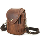 Riñonera Deportiva de Cuero Genuino Estilo Retro - Bolso Multifuncional de Hombro
