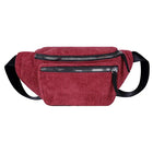 Riñonera Deportiva de Terciopelo con Cremallera - Bolsa Cruzada para Mujer