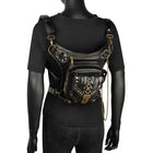 Riñonera Deportiva de Cuero Estilo Steampunk - Bolso de Cintura para Hombre y Mujer