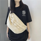 Riñonera Deportiva Unisex de Lona - Bolso Bandolera Amplio con Compartimento para Móvil