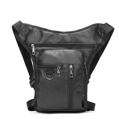 Riñonera Deportiva Multifuncional de Cuero Sintético para Hombre - Bolso de Cintura Grande con Compartimentos