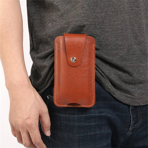 Riñonera Deportiva Hombre: Bolsa Cintura Multifuncional de Piel Sintética con Clip
