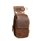 Riñonera Deportiva de Cuero Genuino con Hebilla - Bolsa de Cintura para Hombre
