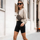 Riñonera Deportiva Mujer: Bolso Cintura Coreano de Cuero Sintético con Bolsillo para Tarjetas