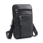 Riñonera Deportiva de Cuero Genuino para Hombre - Bolsa Pequeña Cruzada