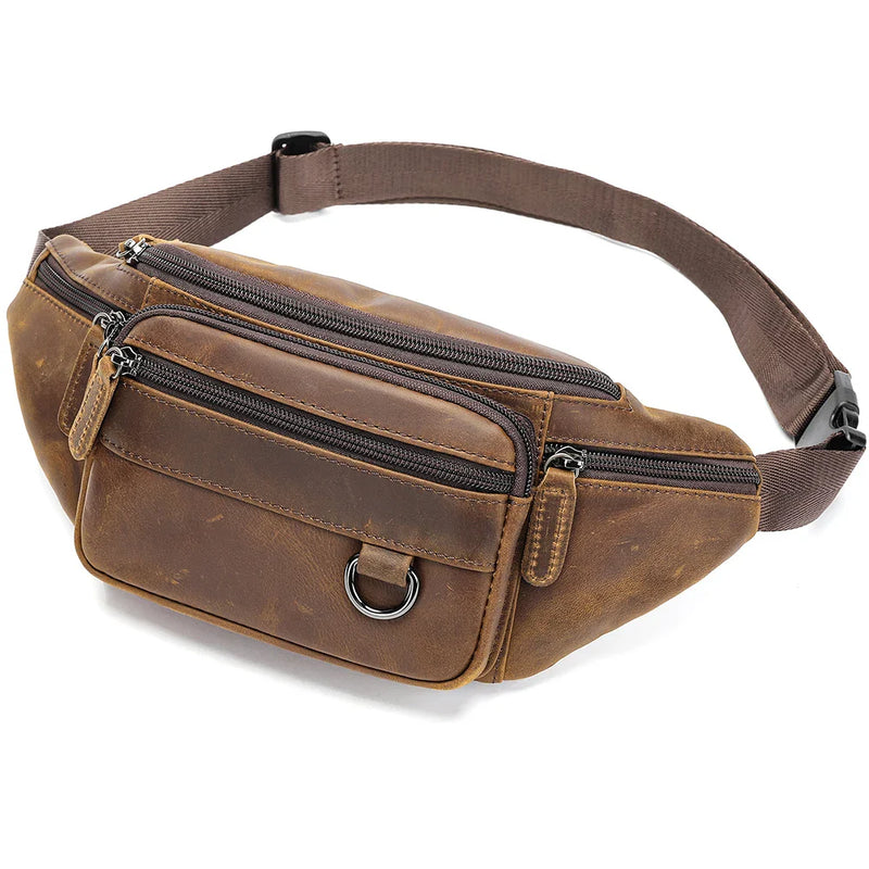 Riñonera de Cuero para Hombre - Bolso de Piel de Vestir Premium