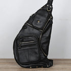 Riñonera de Cuero para Hombre - Bolso Bandolera Media Luna con Múltiples Bolsillos
