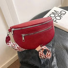 Riñonera Deportiva de Cuero Sintético - Bolso Pecho Cremallera Bordado