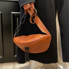 Riñonera Deportiva Mujer: Bolso Cintura Cuero Sintético con Cadena