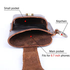Riñonera Deportiva de Cuero Vintage para Hombre - Bolsa para Teléfono y Cartera