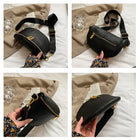 Riñonera Mujer Vintage de Piel Genuina - Bolso Bandolera Ancha y Elegante