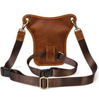 Riñonera Deportiva de Cuero Retro para Hombre - Bolso Multibolsillos Pequeño