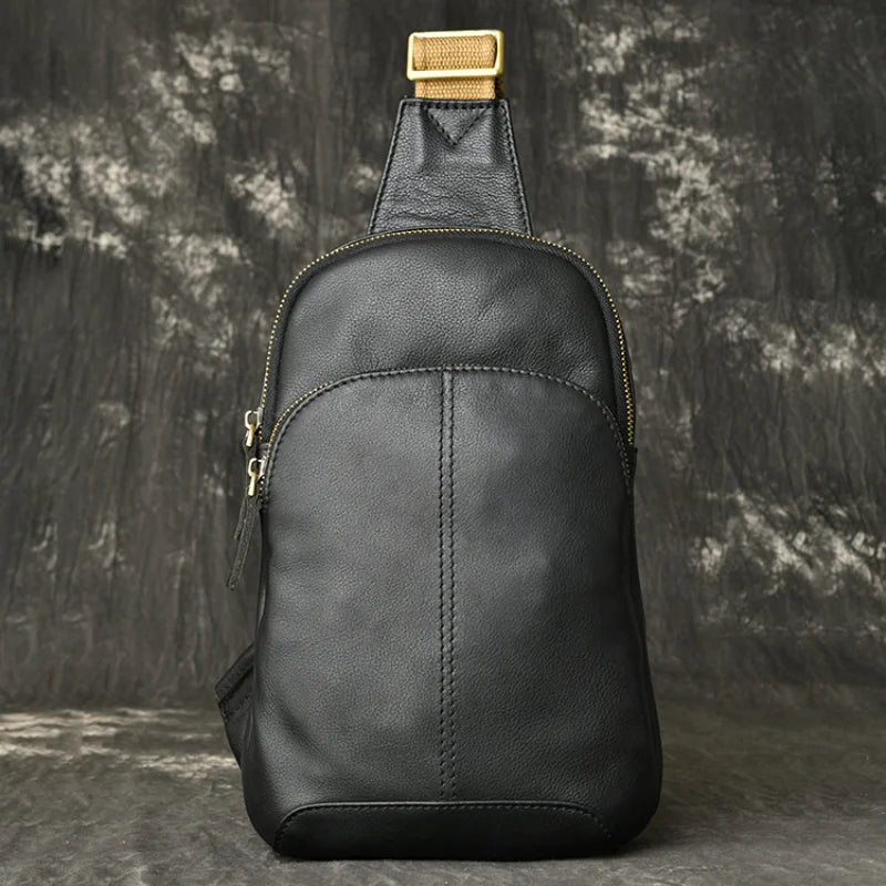 Riñonera Grande de Cuero Unisex - Bolso de Piel de Vestir Elegante