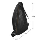 Riñonera de Cuero para Hombre - Bolso de Piel de Vestir Mini Negro
