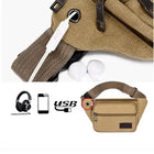 Riñonera Deportiva Hombre - Bolsa de Viaje de Lona con Múltiples Bolsillos