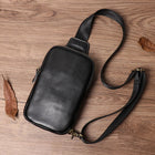 Riñonera de Cuero Genuino para Hombre - Bolso Bandolera Pequeño de Moda