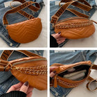 Riñonera Deportiva Mujer con Bordado y Cadena - Bolsa de Cintura Elegante