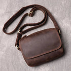 Riñonera de Cuero Vintage para Hombre - Bolso Bandolera con Cierre de Solapa