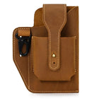 Riñonera Deportiva de Cuero Genuino para Hombre - Bolsa Táctica para Teléfono