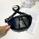 Riñonera Deportiva Negra para Mujer - Bolso de Cintura con Cremallera y Cadena
