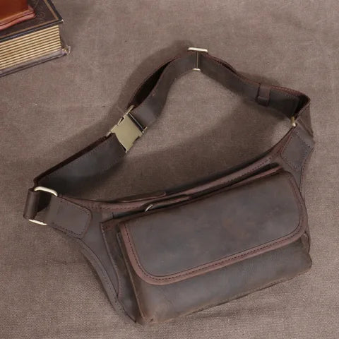 Riñonera Deportiva de Piel para Hombre - Ideal para Ciclismo y Actividades al Aire Libre