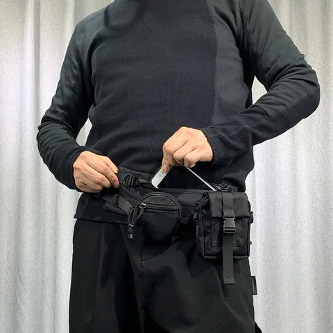 Riñonera Deportiva Techwear Unisex - Bolsa Pechera Ajustable para Ciclismo y Uso Diario