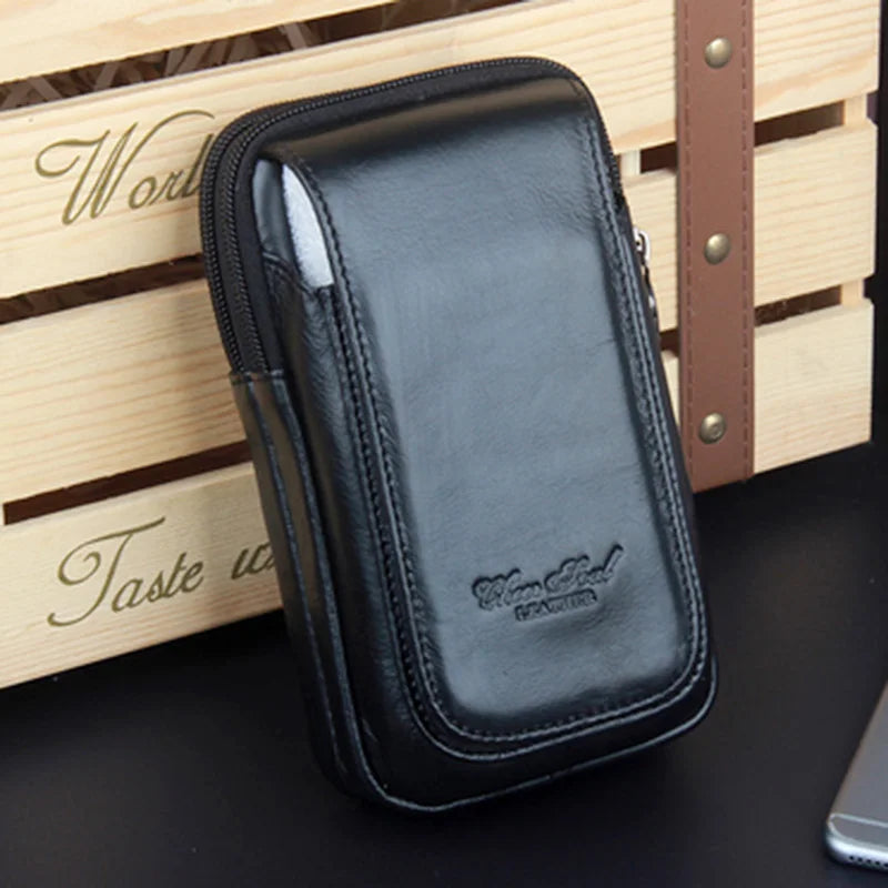 Riñonera de Cuero para Hombre - Bolso de Piel de Vestir Premium