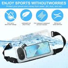 Riñonera Deportiva Impermeable con Triple Cremallera y Compartimento Transparente para Teléfono y Pasaporte