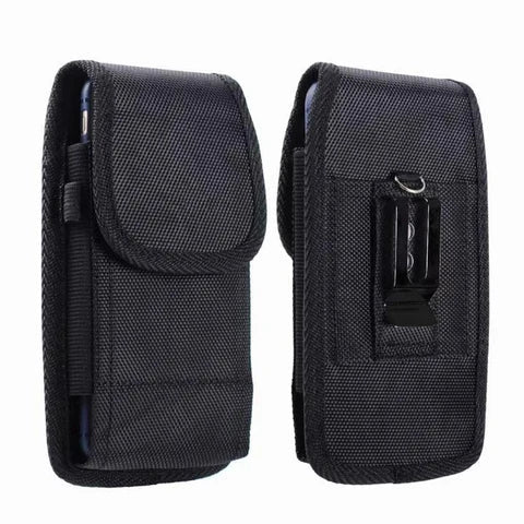 Riñonera Deportiva Negra Portátil con Soporte para Teléfono