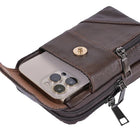 Riñonera Deportiva Impermeable de Cuero Vintage - Bolsa de Cintura Ligera para Hombre