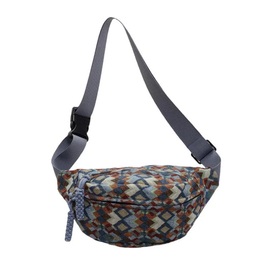 Riñonera Bohemia de Pana para Mujer - Bolso de Cintura, Cadera, Hombro y Cruzado
