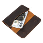 Riñonera Deportiva de Cuero Crazy Horse para Hombre - Compatible con Pantalla 6.9 Pulgadas