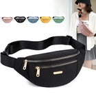 Riñonera Deportiva Mujer - Bolso de Cintura de Piel Sintética Lisa