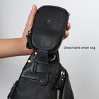 Riñonera de Cuero para Hombre - Bolso Bandolera Media Luna con Múltiples Bolsillos