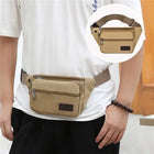 Riñonera Deportiva Hombre - Bolsa de Viaje de Lona con Múltiples Bolsillos