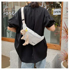 Riñonera Deportiva Mujer con Diseño de Oso - Bolsa de Cintura Casual de Lona