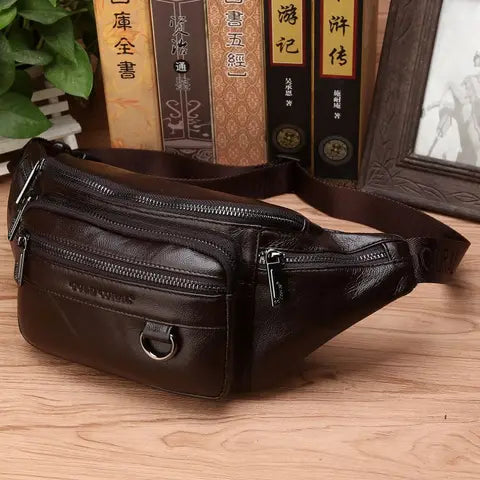 Мужская Поясная Сумка Из Натуральной Кожи В Стиле Ретро, ​​дорожная Сумка Через Плечо