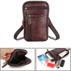 Riñonera Deportiva de Cuero Genuino para Hombre - Bolso Cruzado Pequeño