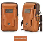 Riñonera Deportiva de Cuero para Hombre - Bolsa de Trabajo al Aire Libre con Compartimento para Móvil