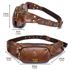 Riñonera Deportiva de Cuero Genuino para Hombre - Bolsa Pechera Casual para Conductor y Uso Diario