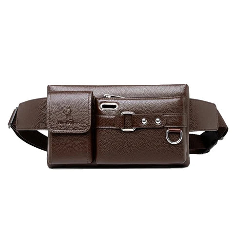 Riñonera Deportiva Hombre Cuero - Bolsa Cintura Elegante y Práctica