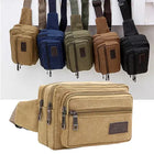 Riñonera Deportiva Hombre - Bolsa Multifuncional de Lona con Múltiples Bolsillos
