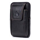 Riñonera de Cuero Genuino para Hombre - Bolso de Cintura Casual con Compartimento para Móvil