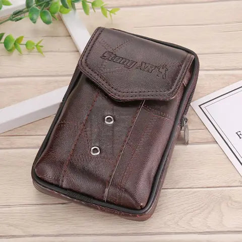 Riñonera Deportiva de Cuero para Hombre - Grande y Cómoda para Correr