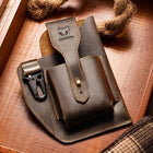 Riñonera de Cuero Genuino Vintage para Hombre - Bolsa de Cintura para Móvil y Llaves