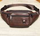 Riñonera Deportiva de Cuero Genuino - Bolsa Pecho Ligera para Hombre y Mujer
