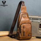 Riñonera de Cuero Genuino para Hombre - Bolso de Piel de Vestir Elegante