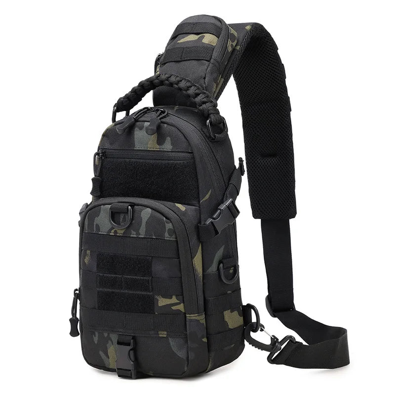 Riñonera Táctica para Hombre - Mochila Bandolera Sling MOLLE para Camping, Senderismo y Pesca
