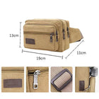 Riñonera Deportiva Hombre - Bolsa Multifuncional de Lona con Múltiples Bolsillos